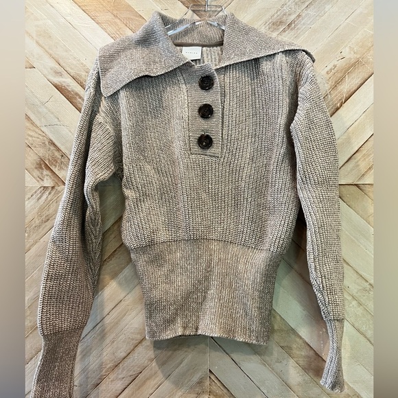 Varley Sweaters - Varley Audrey Knit Polo Sweater Womens Size Large Coastal Grandma